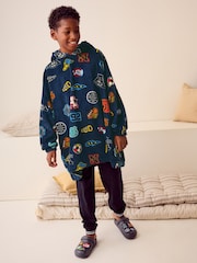 Navy Blue Varsity Fleece Hooded Blanket (3-16yrs) - Image 2 of 7