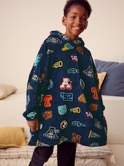 Navy Blue Varsity Fleece Hooded Blanket (3-16yrs) - Image 4 of 7