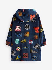Navy Blue Varsity Fleece Hooded Blanket (3-16yrs) - Image 6 of 7