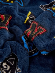 Navy Blue Varsity Fleece Hooded Blanket (3-16yrs) - Image 7 of 7