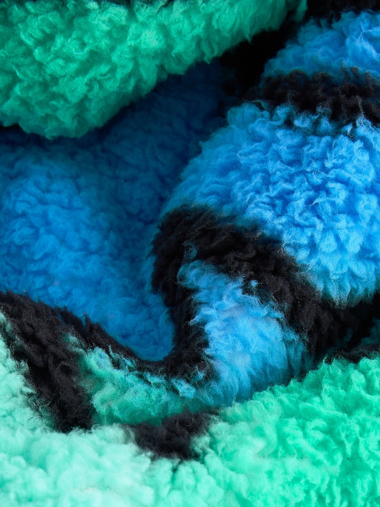 Blue/Green Smiley Face Fleece Hooded Blanket (3-16yrs) - Image 6 of 7