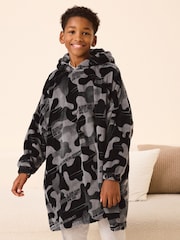 Grey Camouflage Fleece Hooded Blanket (3-16yrs) - Image 1 of 5