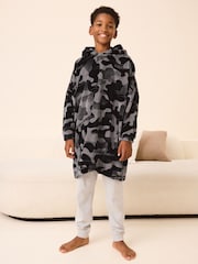 Grey Camouflage Fleece Hooded Blanket (3-16yrs) - Image 2 of 5