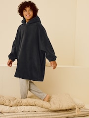 Charcoal Grey Fleece Hooded Blanket (3-16yrs) - Image 1 of 6