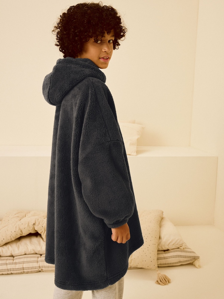 Charcoal Grey Fleece Hooded Blanket (3-16yrs) - Image 2 of 6