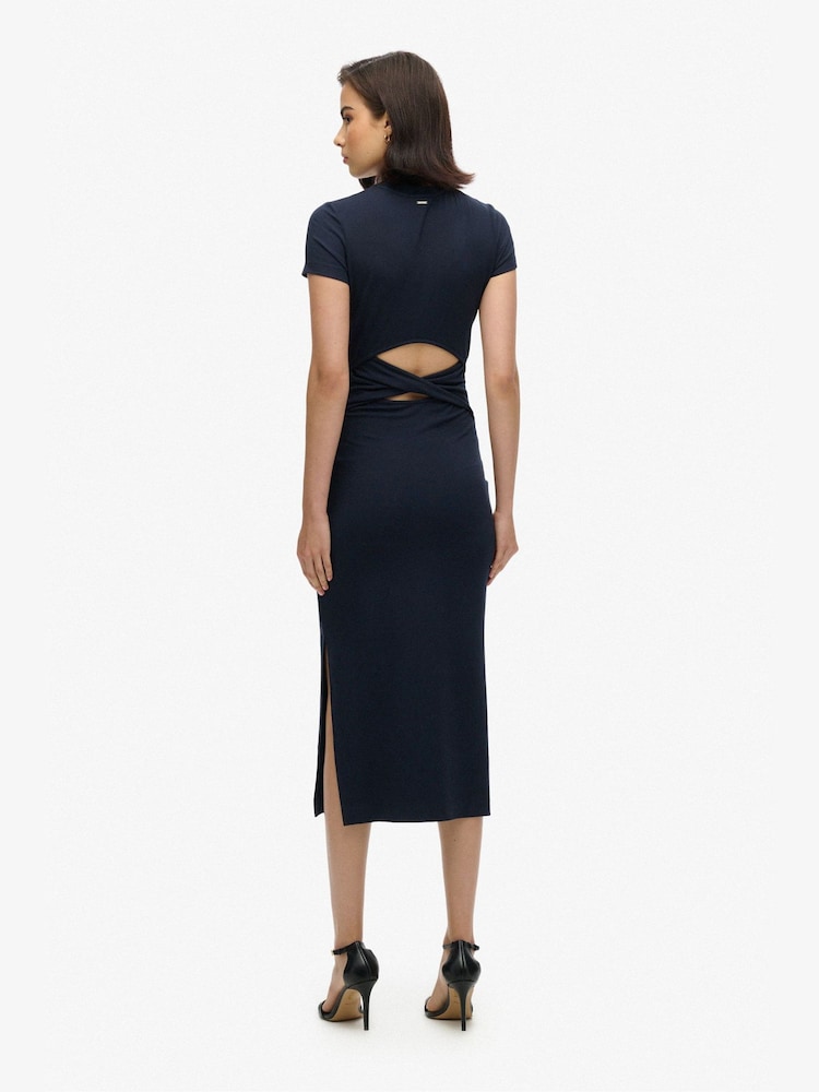 Superdry Blue Midi T-Shirt Dress - Image 3 of 6