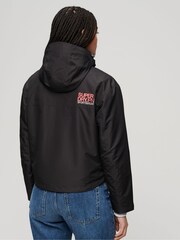 Superdry Black Hooded Embroidered SD Windbreaker Jacket - Image 3 of 4