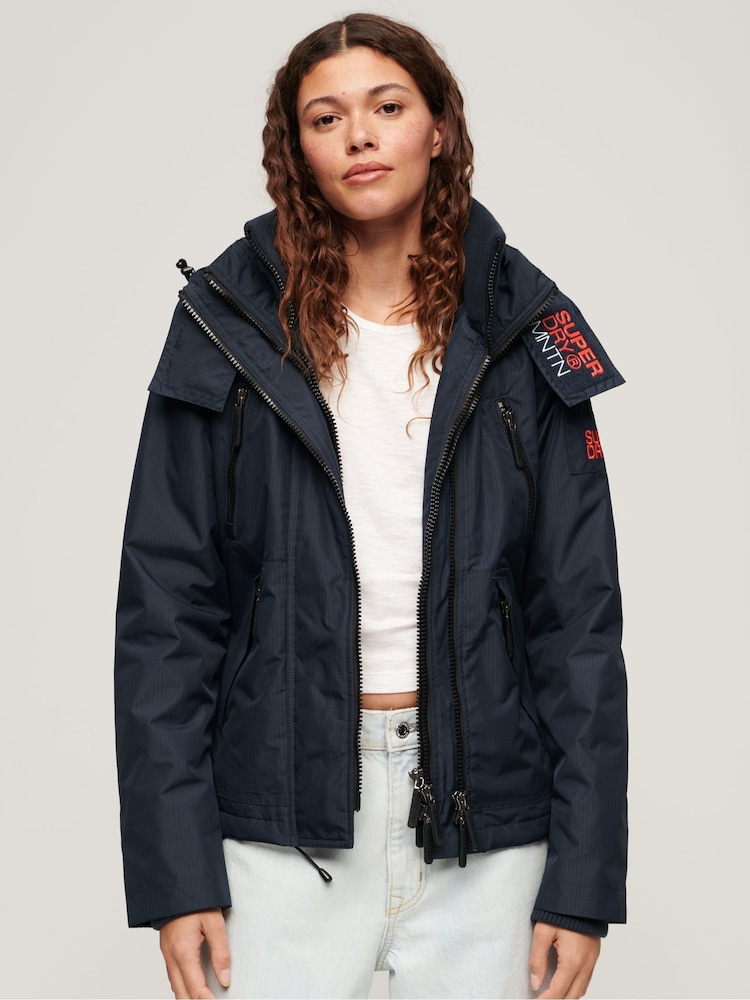 Superdry Blue Hooded Mountain Windbreaker Jacket - Image 1 of 6