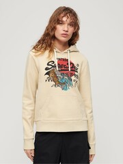 Superdry Brown Tokyo Vintage Logo Graphic Hoodie - Image 1 of 6