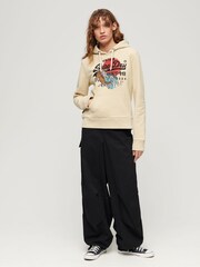 Superdry Brown Tokyo Vintage Logo Graphic Hoodie - Image 3 of 6