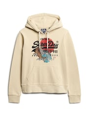 Superdry Brown Tokyo Vintage Logo Graphic Hoodie - Image 4 of 6
