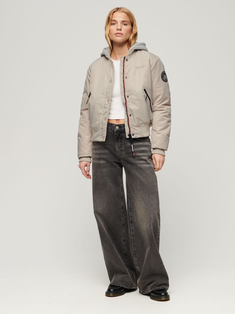 Superdry Nude Hooded Bomber Jacket - Image 3 of 3