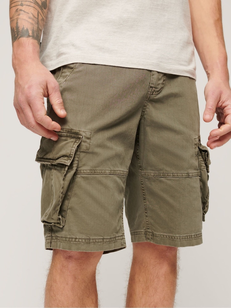Superdry Green Core Cargo Relaxed Fit Shorts - Image 2 of 6