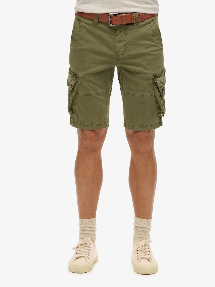 Superdry Green Core Cargo Relaxed Fit Shorts - Image 3 of 6