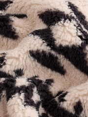 Cream/Black Aztec Print Fleece Hooded Blanket (3-16yrs) - Image 8 of 8
