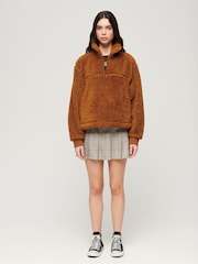 Superdry Brown Super Soft Zip Henley Fleece - Image 2 of 6
