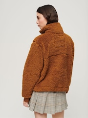 Superdry Brown Super Soft Zip Henley Fleece - Image 3 of 6