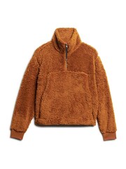 Superdry Brown Super Soft Zip Henley Fleece - Image 4 of 6