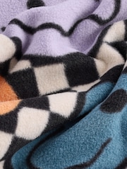 Neutral/Black Checkerboard Smile Face Single Soft Touch Fleece With Elastane Pyjamas (9mths-12yrs) - Image 8 of 8