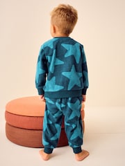 Navy Blue Star Single Soft Touch Fleece With Elastane Pyjamas (9mths-12yrs) - Image 2 of 9