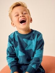 Navy Blue Star Single Soft Touch Fleece With Elastane Pyjamas (9mths-12yrs) - Image 3 of 9