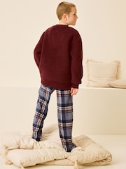 Plum Purple Check Borg Single Pyjamas (3-16yrs) - Image 3 of 8
