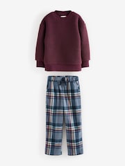 Plum Purple Check Borg Single Pyjamas (3-16yrs) - Image 5 of 8