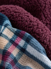 Plum Purple Check Borg Single Pyjamas (3-16yrs) - Image 8 of 8