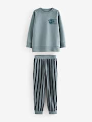 Cobalt Blue Cosy Fleece Pyjamas (3-16yrs) - Image 5 of 8
