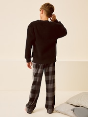 Charcoal Grey Check Single Borg Pyjamas (3-16yrs) - Image 3 of 8