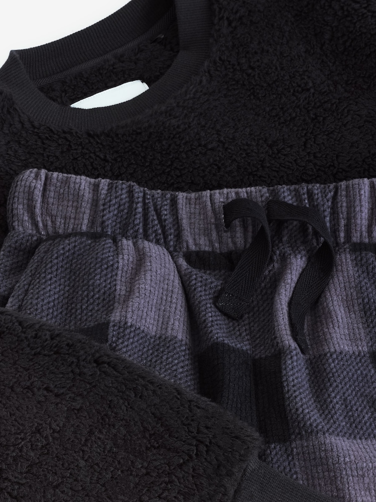 Charcoal Grey Check Single Borg Pyjamas (3-16yrs) - Image 8 of 8 Charcoal Grey Check Single Borg Pyjamas (3-16yrs) - Image 8 of 8