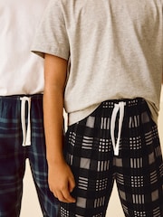 Blue/Black Check Fleece Pyjama Bottoms 2 Pack (3-16yrs) - Image 3 of 9