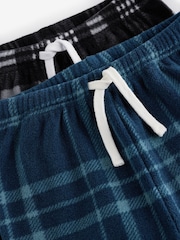 Blue/Black Check Fleece Pyjama Bottoms 2 Pack (3-16yrs) - Image 8 of 9