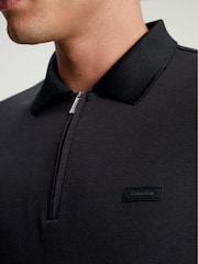Calvin Klein Black Zip Polo Shirt - Image 3 of 4