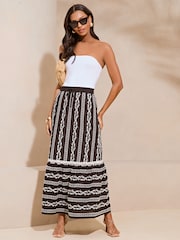 Lipsy Black Embroidered  OneTier Maxi Skirt - Image 3 of 4