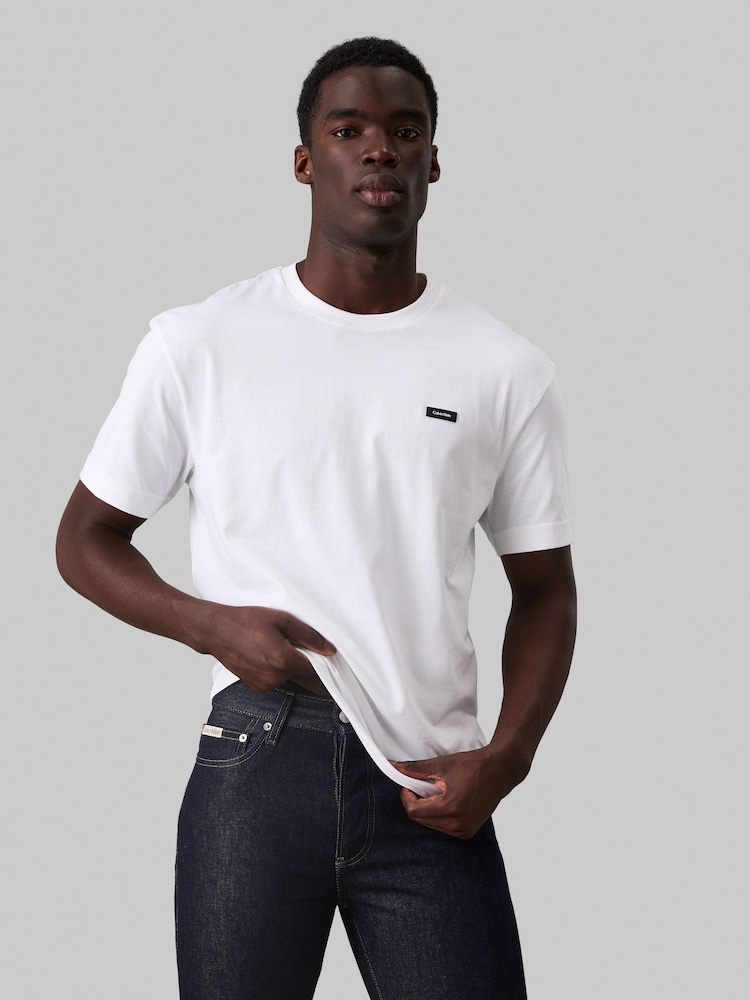 Calvin Klein White 100% Cotton Comfort Fit T-Shirt - Image 1 of 6