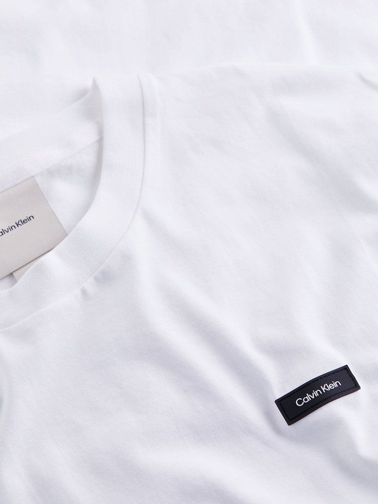 Calvin Klein White 100% Cotton Comfort Fit T-Shirt - Image 6 of 6