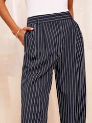 Friends Like These Pinstripe Premium Wide Leg Smart Trousers - Image 3 of 4