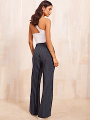 Friends Like These Pinstripe Premium Wide Leg Smart Trousers - Image 4 of 4