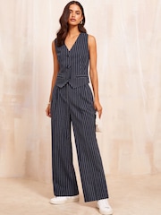 Friends Like These Pinstripe Premium Button Through V Neck Waistcoat - Image 2 of 4