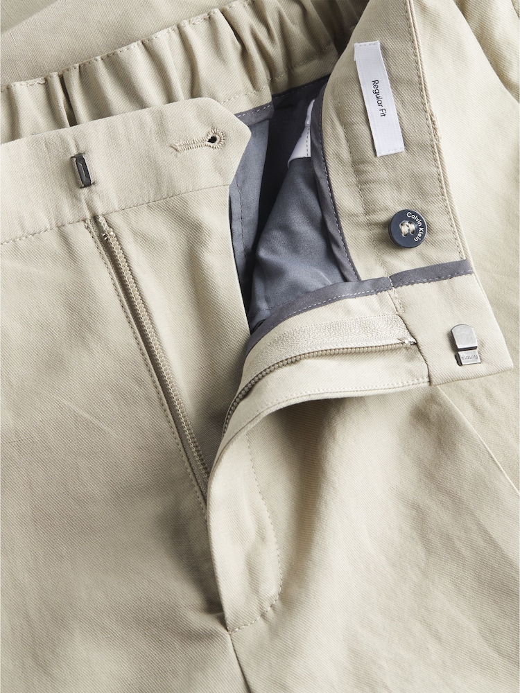 Calvin Klein Natural Linen Trousers - Image 2 of 2 Calvin Klein Natural Linen Trousers - Image 2 of 2