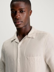 Calvin Klein Natural Linen Cuban Shirt - Image 3 of 3