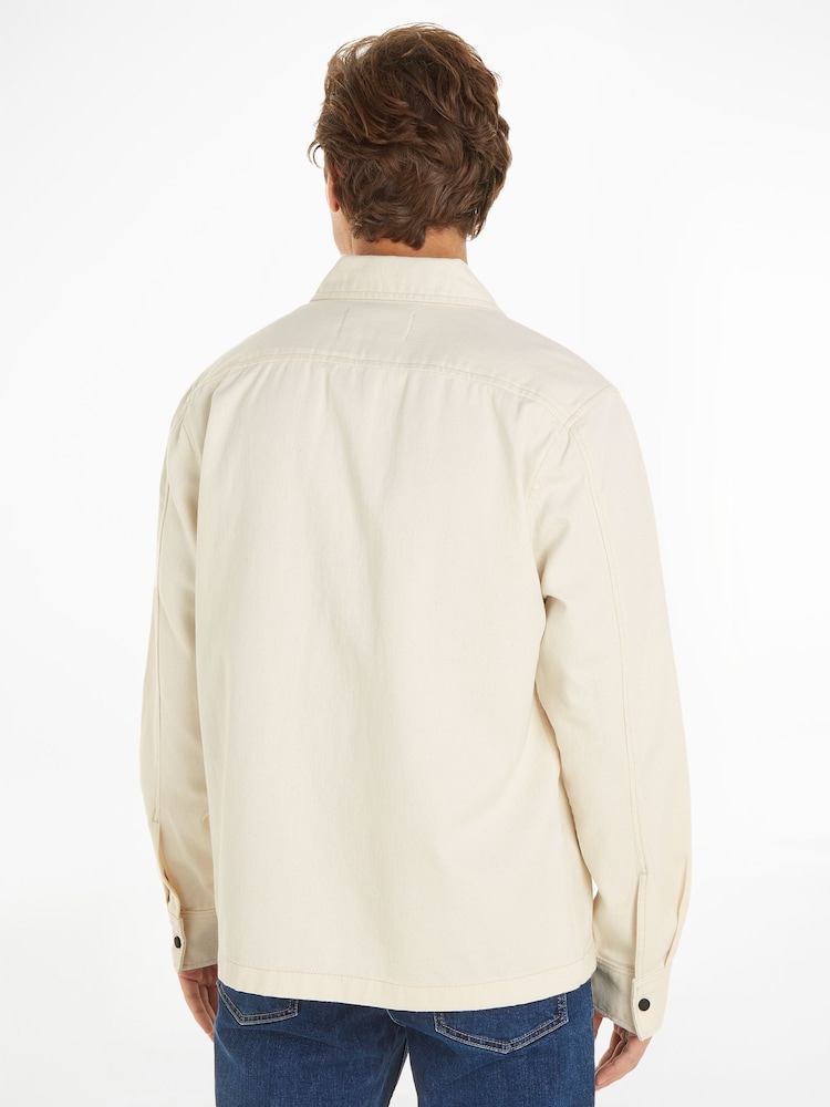 Calvin Klein Cream 100% Cotton Denim Overshirt - Image 2 of 6