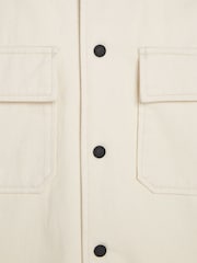Calvin Klein Cream 100% Cotton Denim Overshirt - Image 6 of 6