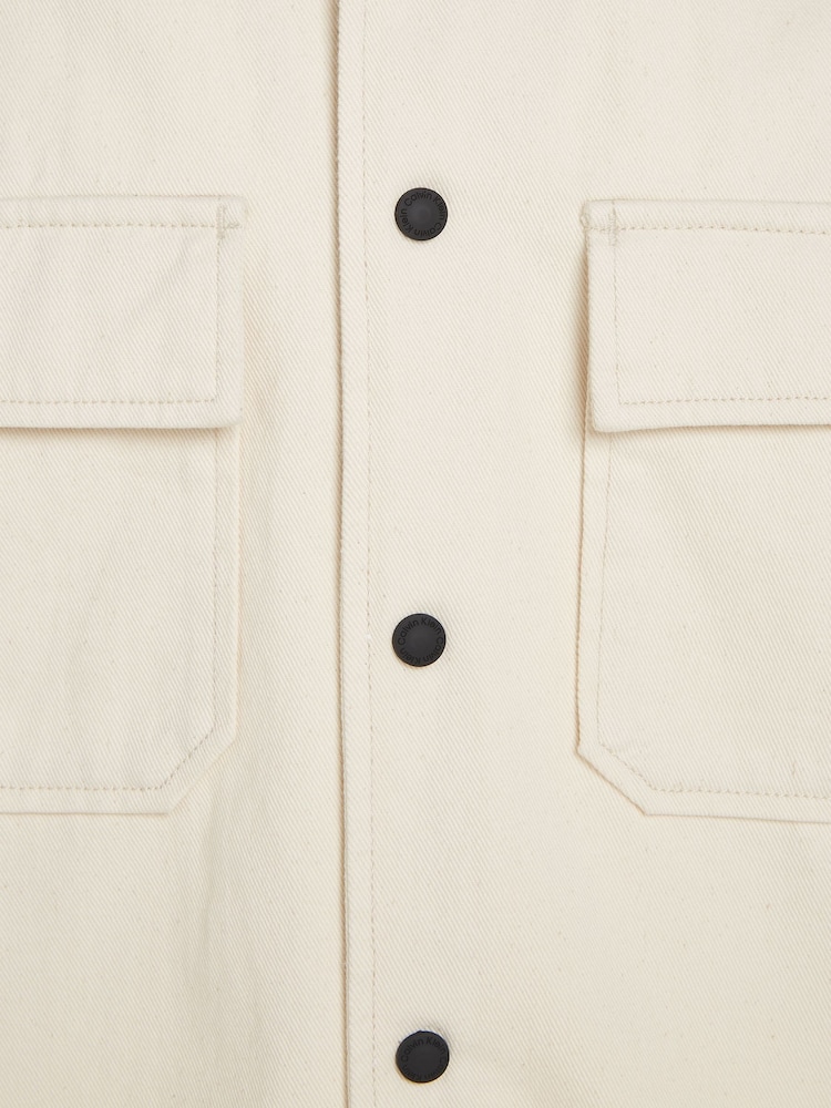 Calvin Klein Cream 100% Cotton Denim Overshirt - Image 6 of 6