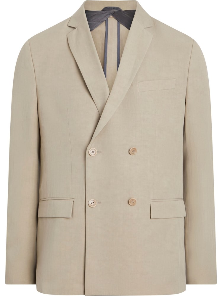 Calvin Klein Natural Linen Double Breasted Blazer - Image 1 of 2