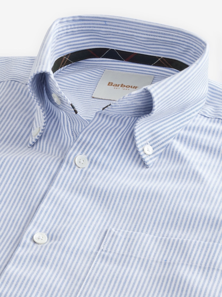 Barbour® Blue Regular Fit Stripe 100% Cotton Oxford Shirt - Image 2 of 3 Barbour® Blue Regular Fit Stripe 100% Cotton Oxford Shirt - Image 2 of 3