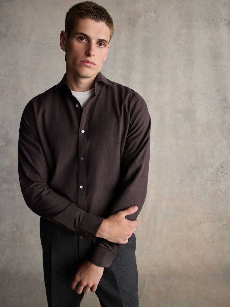 Barbour® Brown Regular Fit Flannel 100% Cotton Shirt - Image 2 of 6
