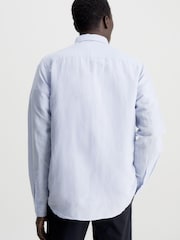 Calvin Klein Blue Regular Linen Cotton Shirt - Image 2 of 4
