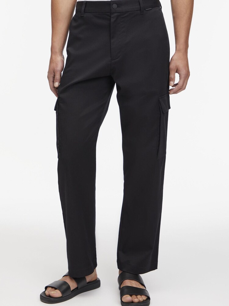 Calvin Klein Black Straight Cargo Trousers - Image 1 of 4